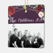 Gepersonaliseerde XMAS Ornament Plum Paarse Rozen  (Links)