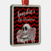 Gepersonaliseerde XMAS Ornament schedel Roos gothi (Rechts)