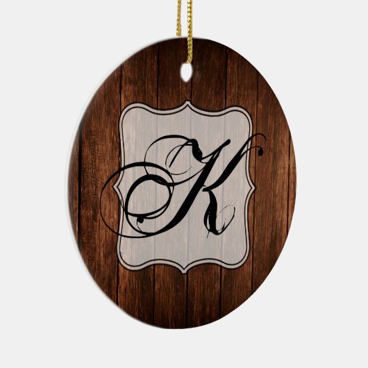 Gepersonaliseerde XMAS Ornament Schuur Hout Land R (Rechts)