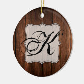 Gepersonaliseerde XMAS Ornament Schuur Hout Land R (Links)