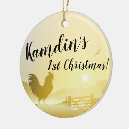 Gepersonaliseerde XMAS Ornament Sunny Morning Boer (Links)