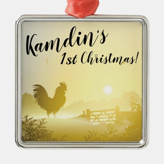 Gepersonaliseerde XMAS Ornament Sunny Morning Boer (Voorkant)