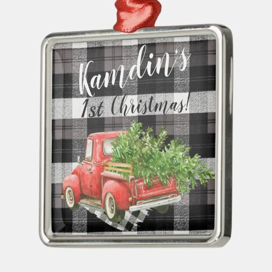 Gepersonaliseerde XMAS Ornament Truck Buffalo Plai (Links)