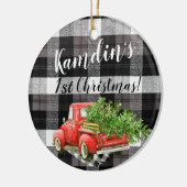 Gepersonaliseerde XMAS Ornament Truck Buffalo Plai (Links)