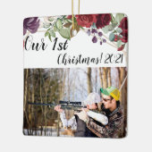 Gepersonaliseerde XMAS Ornament Witte Rozen Gouden (Links)