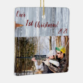 Gepersonaliseerde XMAS Ornament Witte Wash Wood Ba (Rechts)
