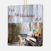Gepersonaliseerde XMAS Ornament Witte Wash Wood Ba (Links)