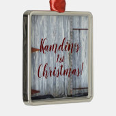 Gepersonaliseerde XMAS Ornament Witte Wash Wood Ba (Rechts)
