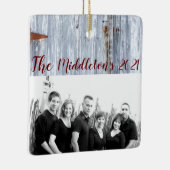 Gepersonaliseerde XMAS Ornament Witte Wash Wood Ba (Rechts)