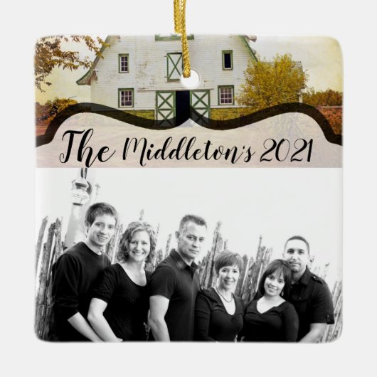 Gepersonaliseerde XMAS Ornament Zonsondergang Schu (Voorkant)