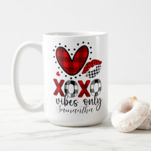 Gepersonaliseerde xoxo alleen vibes Valentijnsdag Koffiemok