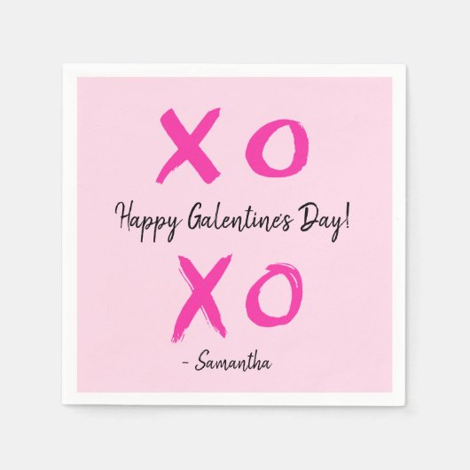Gepersonaliseerde XOXO - Happy Galentine's Day Sch Servet (Voorkant)
