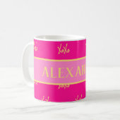 Gepersonaliseerde XOXO Hot Pink Typografie Koffiemok (Voorkant links)