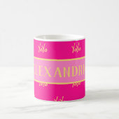 Gepersonaliseerde XOXO Hot Pink Typografie Koffiemok (Center)