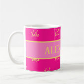 Gepersonaliseerde XOXO Hot Pink Typografie Koffiemok (Links)
