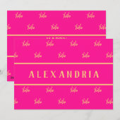 Gepersonaliseerde XOXO Hot Pink Valentijn's Day Feestdagenkaart (Voorkant / Achterkant)