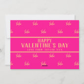 Gepersonaliseerde XOXO Hot Pink Valentijn's Day Feestdagenkaart (Achterkant)