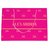 Gepersonaliseerde XOXO Hot Pink Valentijn's Day Groot Cadeauzakje (Voorkant)