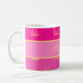 Gepersonaliseerde XOXO roze streep Koffiemok (Links)