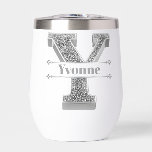 Gepersonaliseerde Y Initiaal Silver Monogram Jouw (Voorkant)