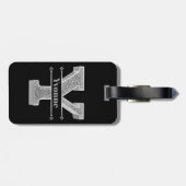 Gepersonaliseerde Y Initiaal Silver Monogram Jouw  Bagagelabel (Achterkant horizontaal)
