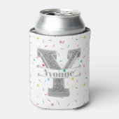 Gepersonaliseerde Y Initiaal Silver Monogram Jouw Blikjeskoeler (Blikje Voorkant)