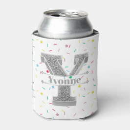 Gepersonaliseerde Y Initiaal Silver Monogram Jouw Blikjeskoeler