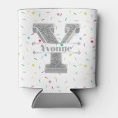 Gepersonaliseerde Y Initiaal Silver Monogram Jouw Blikjeskoeler (Voorkant)