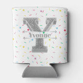 Gepersonaliseerde Y Initiaal Silver Monogram Jouw Blikjeskoeler (Achterkant)