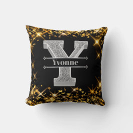 Gepersonaliseerde Y Initiaal Silver Monogram Jouw Kussen
