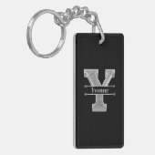 Gepersonaliseerde Y Initiaal Silver Monogram Jouw Sleutelhanger (Voorkant Links)