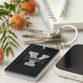 Gepersonaliseerde Y Initiaal Silver Monogram Jouw Sleutelhanger (Voorkant Rechts)