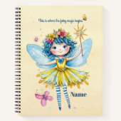 Gepersonaliseerde Yellow Fairy Notitieboek en tijd (Voorkant)
