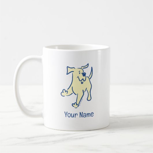 Gepersonaliseerde Yellow Lab Puppy Schattige Eenvo Koffiemok (Links)