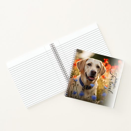 Gepersonaliseerde Yellow Labrador Retriever Journa Notitieboek (Binnen)