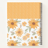 Gepersonaliseerde Yellow Stippen Sunflower Journal Notitieboek (Achterkant)
