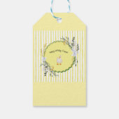 Gepersonaliseerde Yellow Stripe Duckling Verjaarda Cadeaulabel (Achterkant)