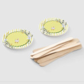 Gepersonaliseerde Yellow Stripe Duckling Verjaarda Handwaaier (Niet-gemonteerd)