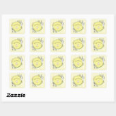 Gepersonaliseerde Yellow Stripe Duckling Verjaarda Vierkante Sticker (Vel)