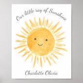 Gepersonaliseerde Yellow Sun Boho Baby kinderkamer Poster (Voorkant)