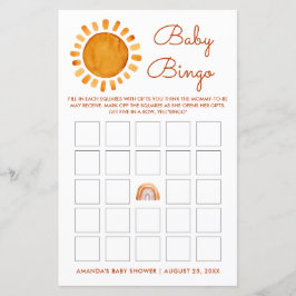 Gepersonaliseerde Yellow Sunshine Baby Bingo