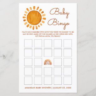 Gepersonaliseerde Yellow Sunshine Baby Bingo