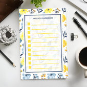 Gepersonaliseerde Yellow Waterverf Floral to-do li Post-it® Notes