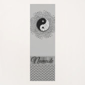 Gepersonaliseerde Yin Yang Chevron Silver Yoga Mat (Voorkant)
