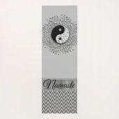 Gepersonaliseerde Yin Yang Chevron Silver Yoga Mat (Achterkant)
