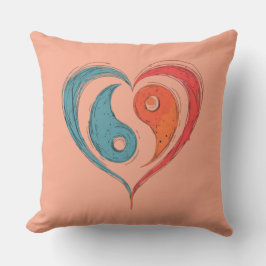 Gepersonaliseerde Yin Yang Heart Symbool Kussen