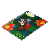 Gepersonaliseerde Yin Yang Koi Fish White Lotus Po Notitieboek (Linkerzijde)