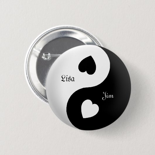 Gepersonaliseerde Yin Yang Love Button (Voorkant /achterkant)