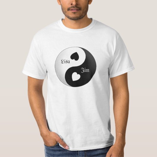 Gepersonaliseerde Yin Yang Love Shirt (Voorkant)