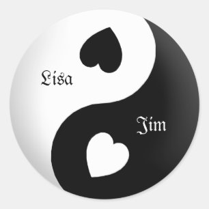 Gepersonaliseerde Yin Yang Love Stickers